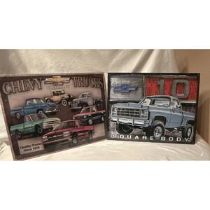 Vintage Retro Chevy‎ Truck C-10 Squarebody Metal/Tin Signs